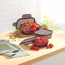 Dózy na potraviny s klikacím uzávěrem, sada 3 ks