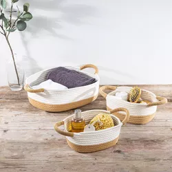 Sada bavlněných úložných košíků, 3 ks