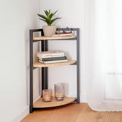 Rohový regál Bambus, 3 police