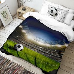 Kvalitex Dětské bavlněné povlečení Fotbal 3D, 140 x 200 cm, 70 x 90 cm