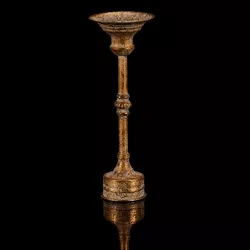 Kovový svícen na podstavci Nox 27 cm, zlatá, 27 cm