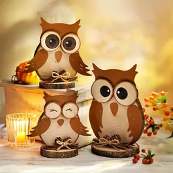 Dřevěná dekorace Sova, sada 3 ks