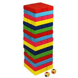 Wood Toys Dřevěná věž Jenga, barevná