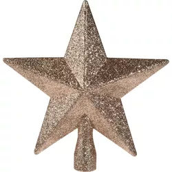 Vánoční špička na stromeček Glitter star růžová, 19 x 19 x 5 cm